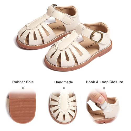 Image of Felix & Flora Toddler Girls Sandals Soft Rubber Princess Flat Shoes Flower Girl Shoes