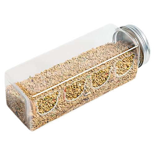 para Pollitos - Dispensador De Comida para Pollo Transparente De 6,77 X 2,17 Pulgadas | 4 Puertos De Alimentación para Osos | Bebedero para Loros con Forma De Botella, Suministros Portátiles