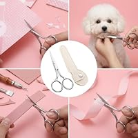 Sibba Silver Eyebrow Scissors 3.54 Inch Stainless Steel Precision Grooming Shears with Safety Tip Small Beauty Trimmer for Eyebrows Mustache Nose Hair Eyelash & Facial Hair — image 5