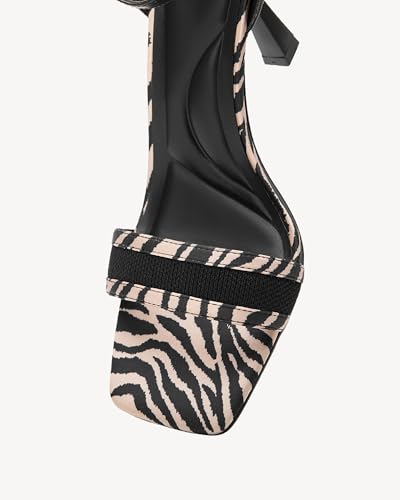 Women’s Ankle Strap Heeled Sandals – 3.35inch Square Open Toe Stiletto Dress Shoes for Party, Wedding, or Summer Outfits3