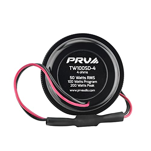 Prv Audio Tw100Sd-4 Soft Dome Tweeter Pair, 28 Mm Dome, 1 Inch Voice Coil, 4 Ohm, 0.5 Inch Mounting Depth, Sleek Flush Mount Design, Lightweight, Neodymiun Magnets, Mouting Bracket Included (Pair) #TOP4
