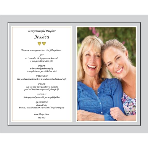 Daughter Wedding Gift from Parents, Mom or Dad, Touching Personalized Poem 8x10 Inch Custom Photo Print