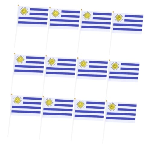 Banderas de mano de poliéster de gran resistencia para eventos nacionales y deportivos, 100 uds 2