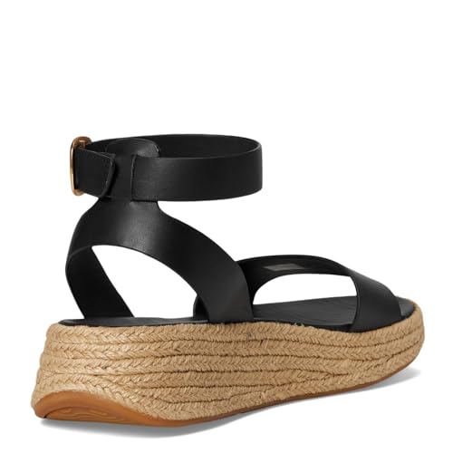 FitFlop Women's F-Mode Espadrille Leather Flatform a/Strap Sandals Wedge3