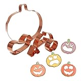 The Fussy Pup Halloween Jack-o’-Lantern Cookie Cutter Set, 5-Piece 5.5' Copper Pumpkin Shape, USA-Made
