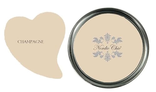 Nordic Chic Chalk Paint | Colour Champagne | 750ml | for Furniture, Wood, Metal and more | zero VOC | Ecolabel | EN 71-3 Cert. (can be used on Childrens Furniture)