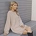 Meenew Women's Crewneck Loose Pullover Sweater Dress Baggy Sleeve Apricot S