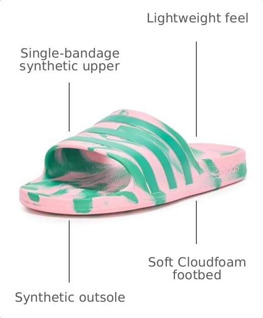 Image of adidas Mens Adilette Aqua Slide Casual Sandals Casual - Black