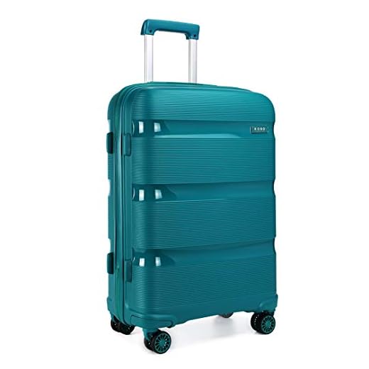 Kono Maleta Mediana 65 cm Rígida Maletas de Viaje con Cerradura TSA, Ligera Moda Equipaje de Mano con 4 Ruedas y Cremallera YKK, Durable Polipropileno (Maleta Mediana, Turquesa)