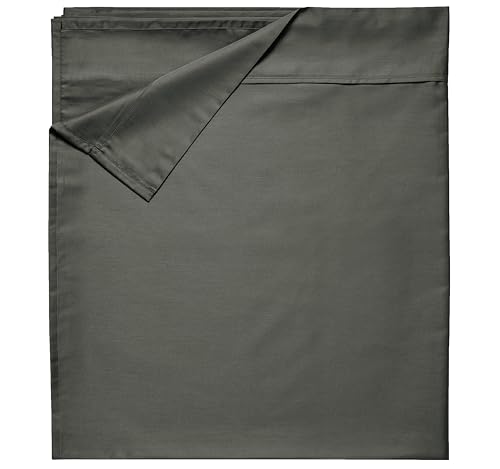 California Design Den Flat King Sheet Only - Soft 400 Thread Count Sateen, Natural 100% Cotton King Flat Sheets Only, Breathable, Durable and Cooling - Grey