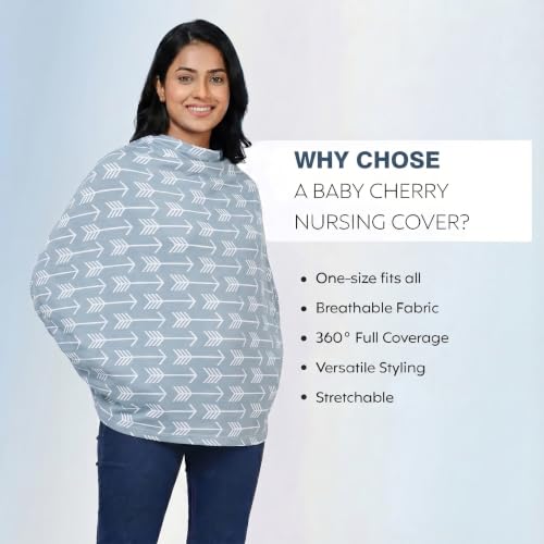 Image of A Baby Cherry - Nursing Cover, Nursing Covers for Feeding Mom, Feeding Cover Breastfeeding Mother, Feeding Cover for mom, Multi-Use, Breathable, 360 Full Privacy Set of 2