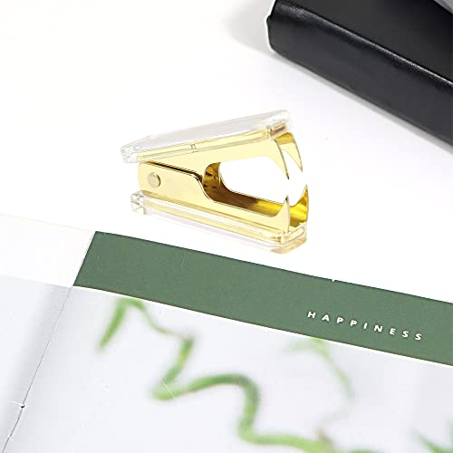1 peça Removedor de grampos em ouro amarelo transparente acrílico luxo amarelo dourado ferramenta de