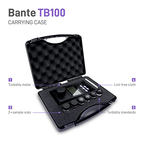Bante Tb100 Portable Turbidity Meter | Turbidimeter Kit | 2 To 5 Points Calibration, Selectable Turbidity Units - Ntu/Fnu/Ebc/Asbc, 100 Sets Of Data Storage, Usb Interface #TOP2
