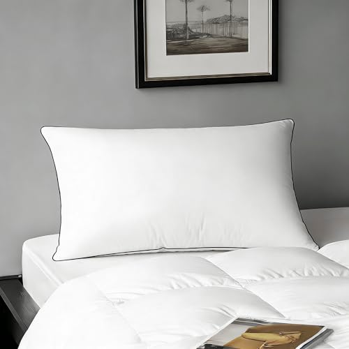 Down Feather Pillow Queen Size, White Duck Down and Feather