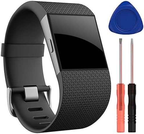 Band for Fitbit Surge, Soft Silicone Adjustable Replacement Strap With Metal Buckle Clasp for Fitbit Surge (No Tracker)