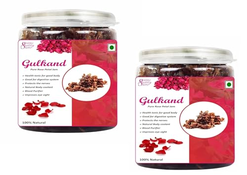 Image of Online Quality Store Natural Gulkand (Rose Petal Jam), 800g (400g X 2) | Sun-Cooked Damask Rose Petals & Rock Sugar | Pure Natural | for Paan