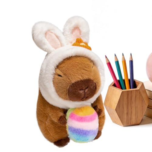 Generisch Capybara relleno | Muñecas de peluche con huevo de Pascua de 7,8 pulgadas, muñeca capibara con orejas de conejo, para habitación de los niños, sofá, viajes, hogar, dormitorio, cumpleaños