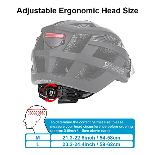 Slanigiro Youth Adult Bike Helmet With Light - Lightweight Safety Certification Cycling Helmet For Men Women #TOP5