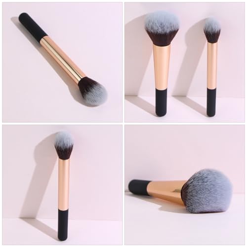 Baluue Cheek Makeup Brush For Blush Face Brush 2pcs Soft Bristles Highlighter Makeup Brush Applicators For Loose Pressed Powder
