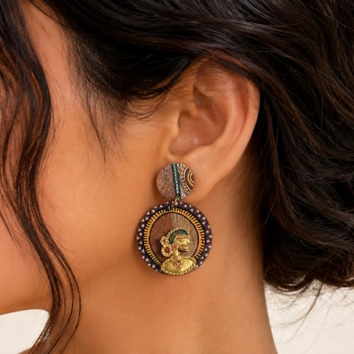 Image of Handcrafted Tribal Wooden Earrings Collection for Women - Butterfly, Princess & Modern Geometric Statement Designs