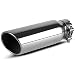 AUTOSAVER88 3 Inch Inlet Exhaust Tip, 3 x 4 x 12 Inch Chrome Polished Stainless Steel Exhaust Tailpipe Tip, Bolt/Clamp On Design.