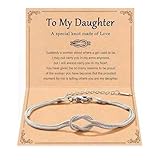AYZDJ Pulsera Infinity Forever Love Knot para hija, pulsera de acero inoxidable conectada para siempre, Navidad, cumpleaños, graduación, regalos de joyería para hija de parte de mamá
