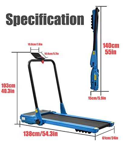 Foto von AJUMKER Elektrisches motorisiertes Laufband, tragbar, 1–12 km/h, zusammenklappbares Laufband, Fitness-Training, Cardio-Jogging, mit 1,5 PS starkem Motor, Bluetooth-App und ferngesteuertem Laufband