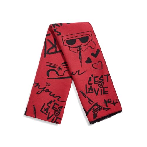 Karl Lagerfeld Paris Women's Accessories Scarf,Crimson,0S3