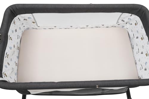 Image of Pack n Play Sheet Stretchy Fitted Portable Mini Crib Sheets Set 2 Pack,Playard Sheets Convertible Playard Mattress Cover,Ultra Soft Jersey Material, Cream & Dinosuar