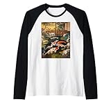 giapponese koi fish pond nishikigoi carp giappone art maglia con maniche raglan