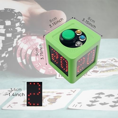 Timer cubo con display a LED da 1,4 pollici, orologio da corsa a 4 lati, 3 pulsanti impostati, tempo preimpostato modificabile, ideale per studio, cucina, lavoro e attività in ufficio