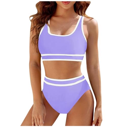 Conjunto de bikini de cintura alta de dos piezas deportivo tallas grandes