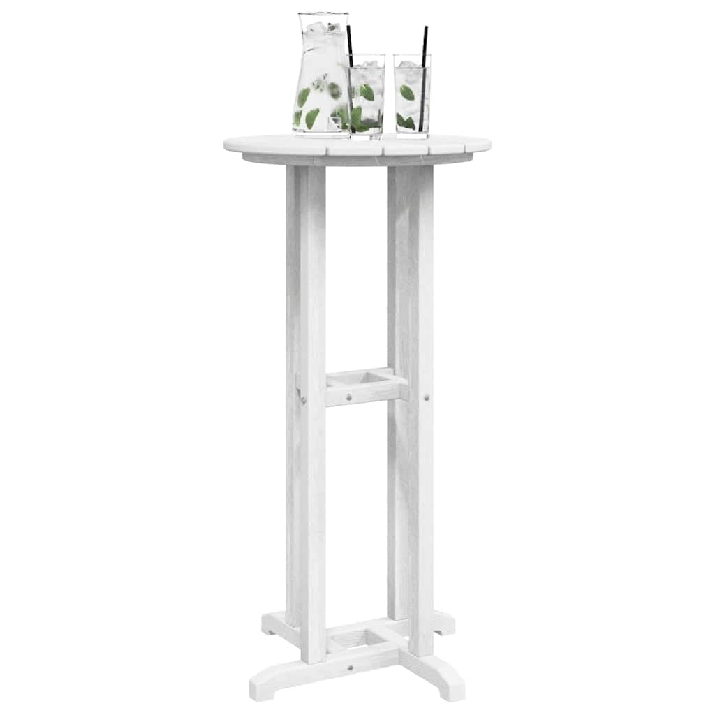 Tavolo da bar bianco, 55 x 55 x 107 cm, rotondo, in polietilene, per giardino e terrazza, moderno tavolo da bistrot per eventi all'aperto e feste in piedi