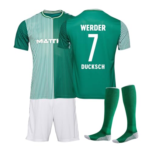 23/24 Werder Bremen Hause/Auswärts Fußball Trikots Shorts Socken Set für Kinder/Erwachsene, Werder Bremen Trikot, Fussball Jersey Trainingsanzug Herren Jungen