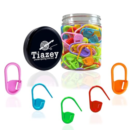 Image of 80 Pieces Jumbo Locking Stitch Markers,Larger Knitting Crochet Markers Clip Needle Safety Pins Crochet Hooks Knitting Row Stitch Counter