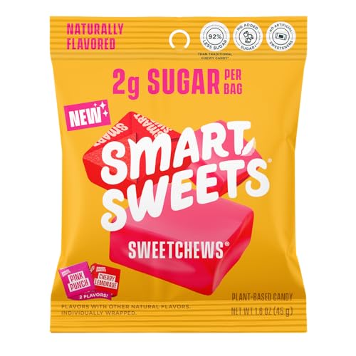 SmartSweets SweetChews, 1.6oz (Pack of 4), Candy With Low Sugar & Calorie, Healthy Snacks For Kids & Adults