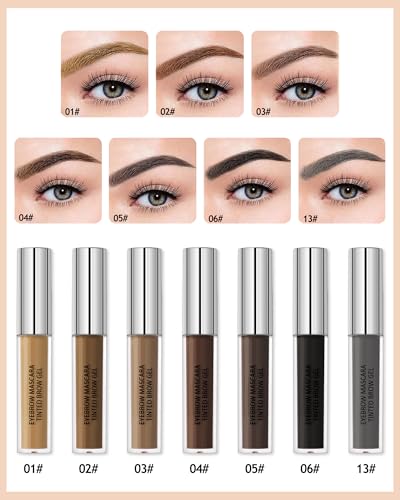 Waterproof Tinted Brow Gel - Long Lasting, Smudge-Proof Liquid Eyebrow Makeup - Volumizing Enhance Eyebrow Mascara for Women - With Brow Razor Brush - 02 Auburn - Thumbnail 5