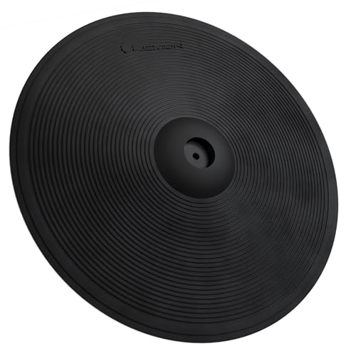 Lemon 18” Triple-Zone Electronic Crash/Ride Cymbal Pad with Choke – Large 3-Zone Ride with Bell for Electronic Drum Kits