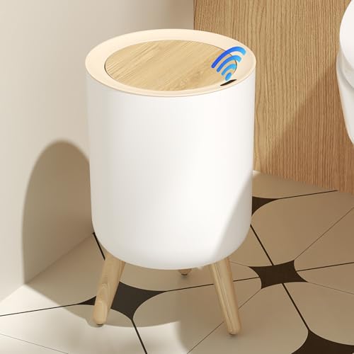 Bote de basura con sensor de movimiento, 2.38 gal, blanco