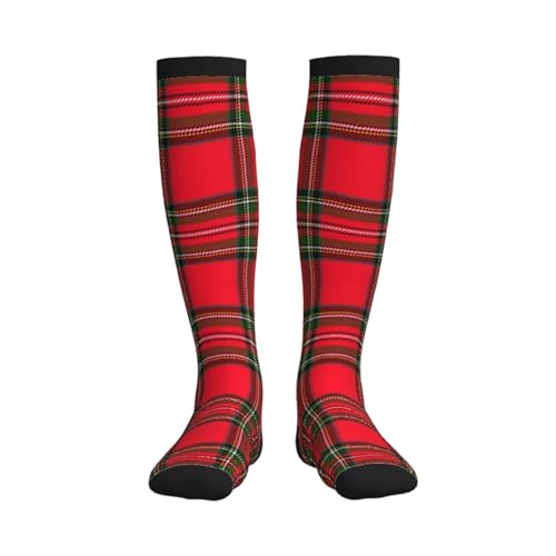 Royal Stewart Tartan Compression Socks For Women Men Knee High Running Socks For Running