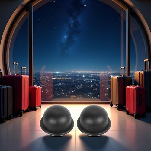Image of BWESOO Black 1Pair Replacement Plastic Stud Feet Pads for Luggage Bags Suitcase Stand Feet Luggage and Travel Gear