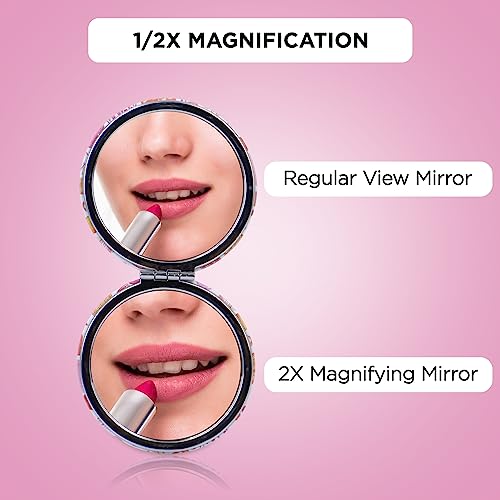 Image of NFI essentials Dressing Table Cosmetic Makeup Mirror with Stand, Round Shape Mirror for Multipurpose Tabletop Vanity Mirror Shaving Mirror Bathroom Mirror Magnifying Mirror Standing Mirror