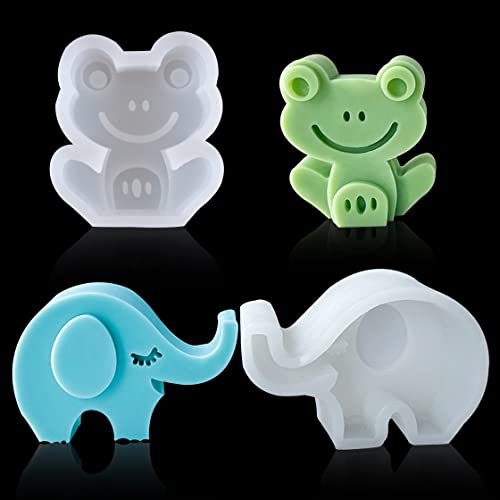Hyzaphix 2Pcs 3D Candle Mold Animal Resin Mold Dinosaur Epoxy Molds Silicone Owl Giraffe Elephant Frog Mould For Diy Craft Handmade Soap Candle Making (B) #TOP11