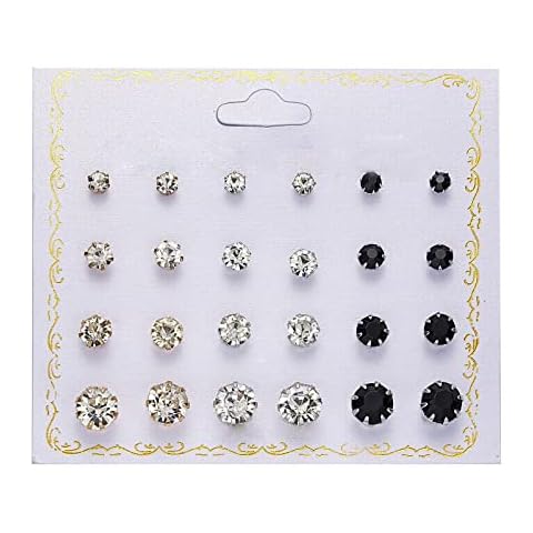 Lot de 12 boucles d'oreilles en oxyde de zirconium - Generic Cover