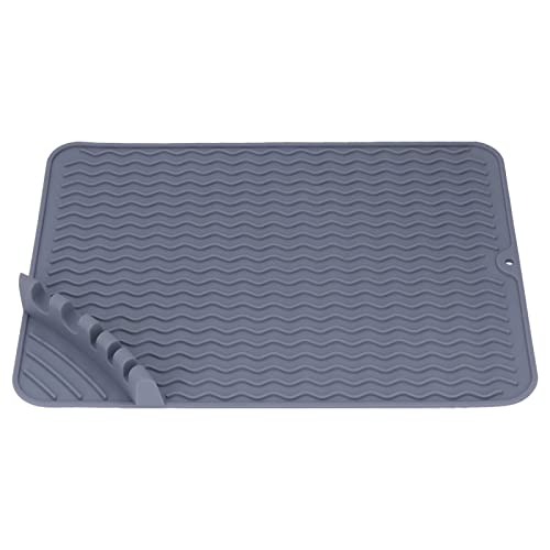 Tapis de séchage de vaisselle en silicone pour table et plan de travail