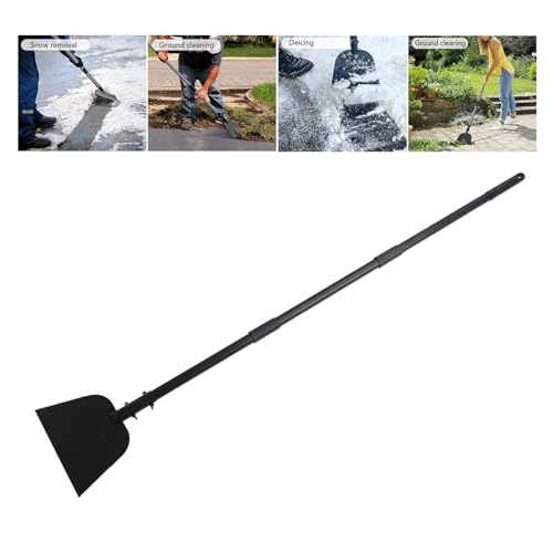Sorandy Snow Shovel, 54in Alloy Steel Multifunctional Flat Shovel, 9.2x6in for Garden, Yard & Construction Site Ice Snow Removal