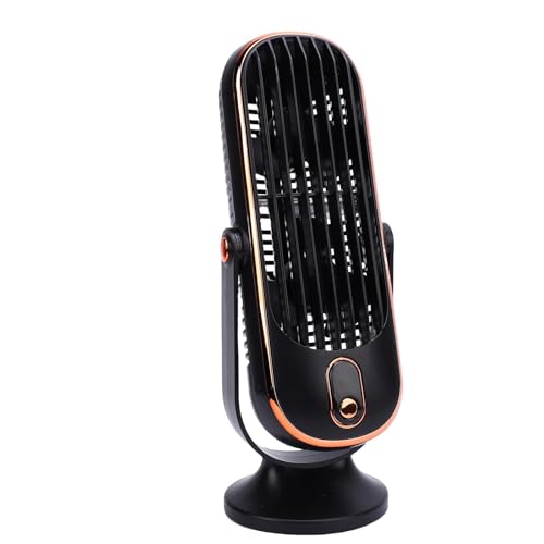 Fockety Tower Fan for Bedroom, 5 Speeds 9.8 Inch Portable Desk Fan with Brushless Motor, USB Rechargeable Battery Powered Table Fans for Home, Desktop, Office, Bedroom, Kitchen, Indoor (Black)