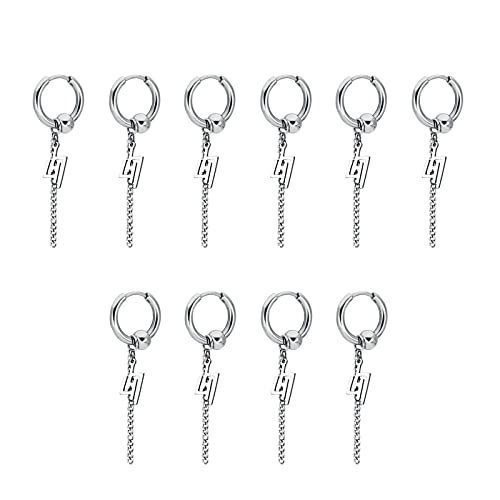 Boucles d'oreilles en acier inoxydable pour femmes et hommes look grunge