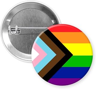 Progressive Pride flag | LGBTQAI+ | Metal Pin Back Button Badge | 1.5 inch | 1 Pcs LGTBQ+ Pride