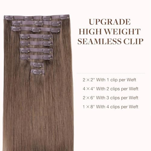 Image of GOO GOO Seamless Clip in Hair Extensions Real Human Hair Remy Extensions